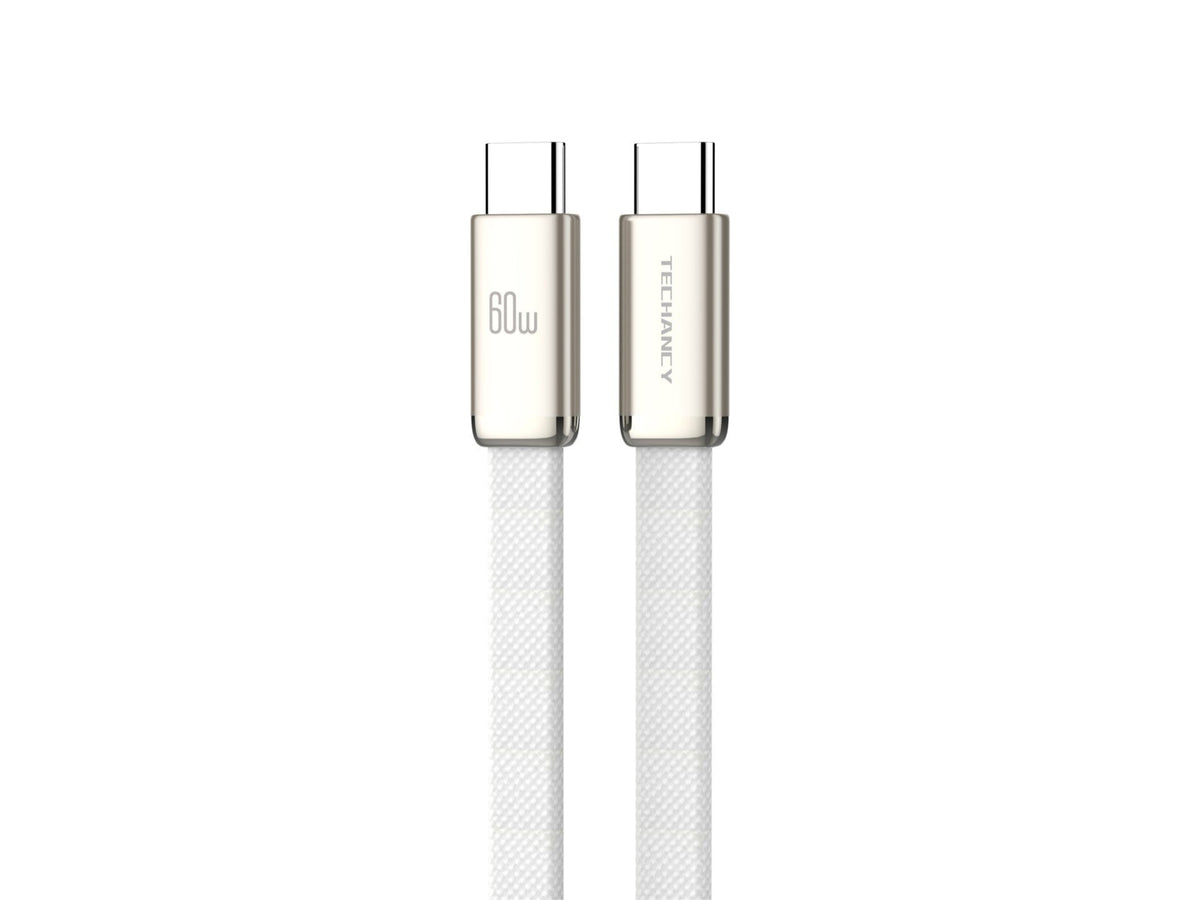 Câble USB-C vers USB-C 1m 60W Tressé Ultrafin – Charge Rapide PD | TECHANCY TB1804