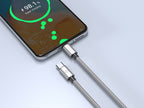 Câble USB-C vers Lightning Techancy 1m TB1796 – Design Métallique, Résistant aux Animaux, Charge Rapide 30W