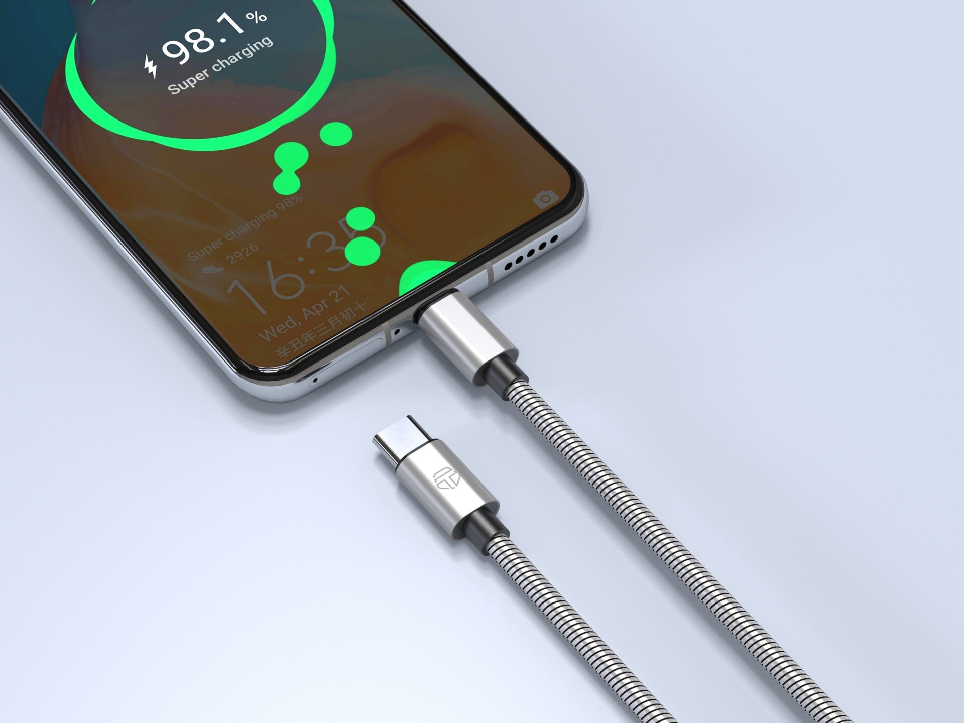 Câble USB-C vers Lightning Techancy 1m TB1796 – Design Métallique, Résistant aux Animaux, Charge Rapide 30W