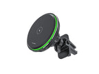 Support Voiture Chargeur Sans Fil 15W Magnétique – Rotation 360° & LED | TECHANCY TF2794