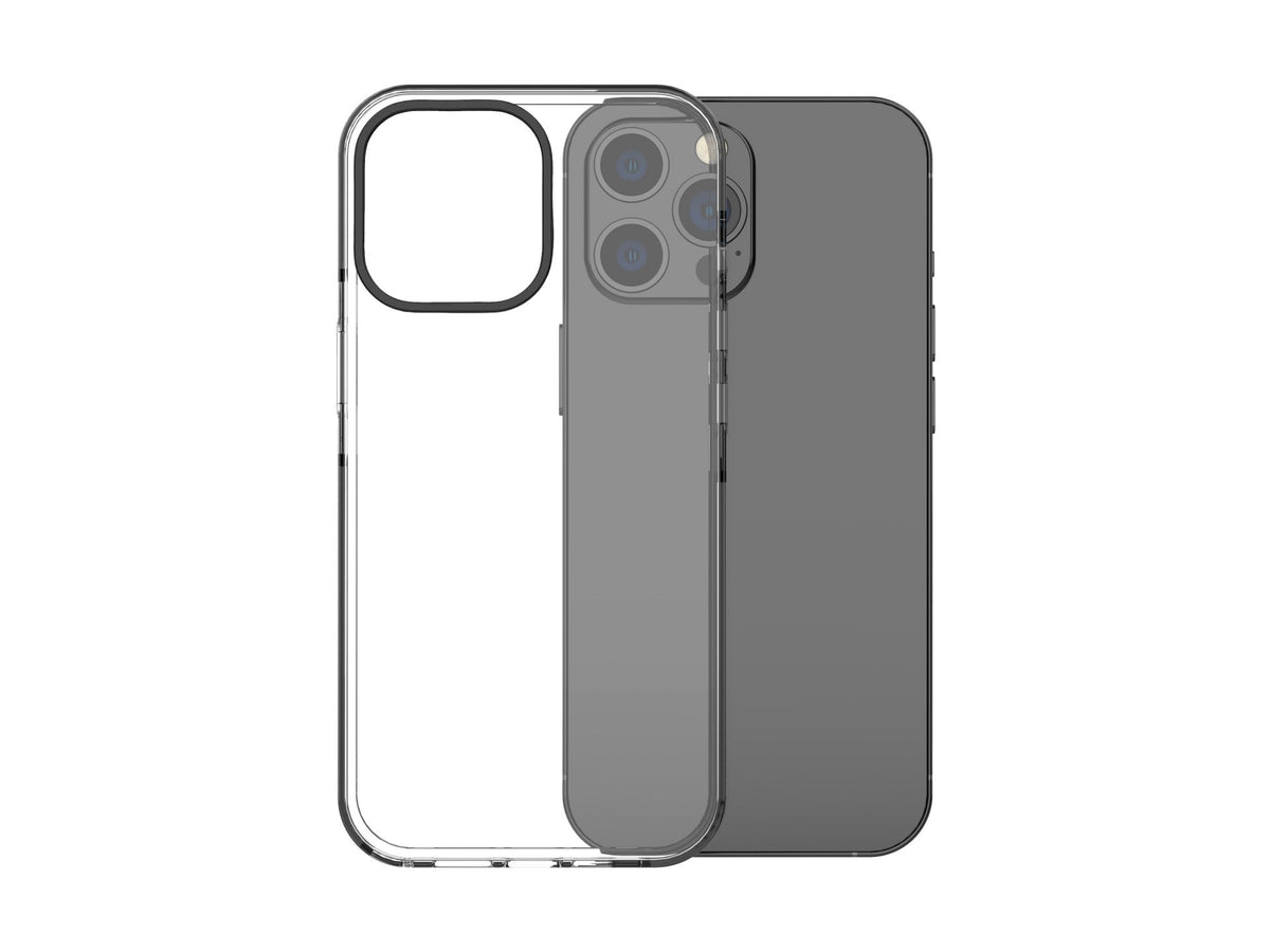 Capa transparente para telemóvel Techancy New Acrylic, KX5602, compatível com iPhone 14, transparente + Preto-0