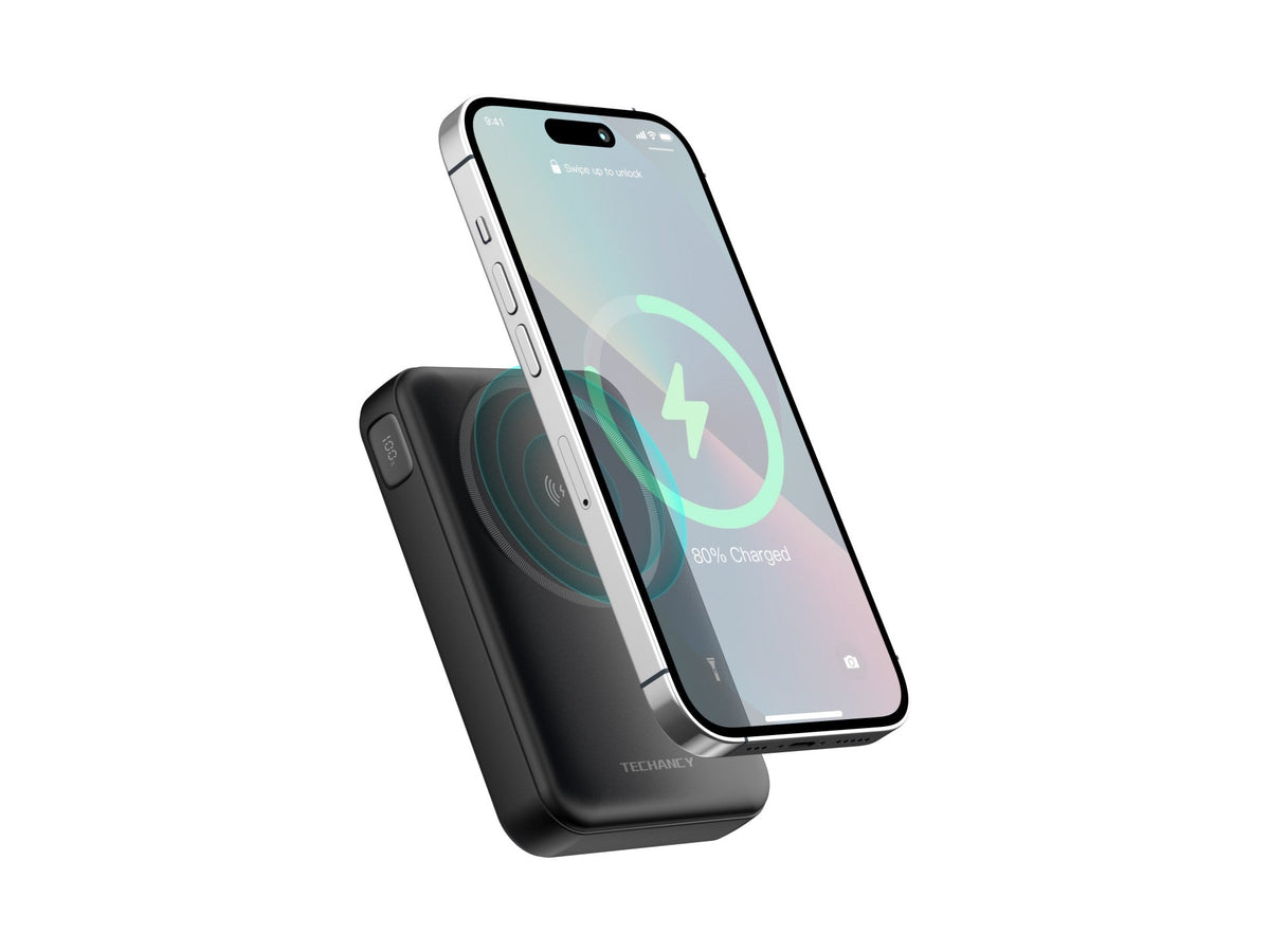 Power Bank Magnétique 10000mAh 15W Sans Fil & PD 20W – Support & Écran LED | TECHANCY TF2786