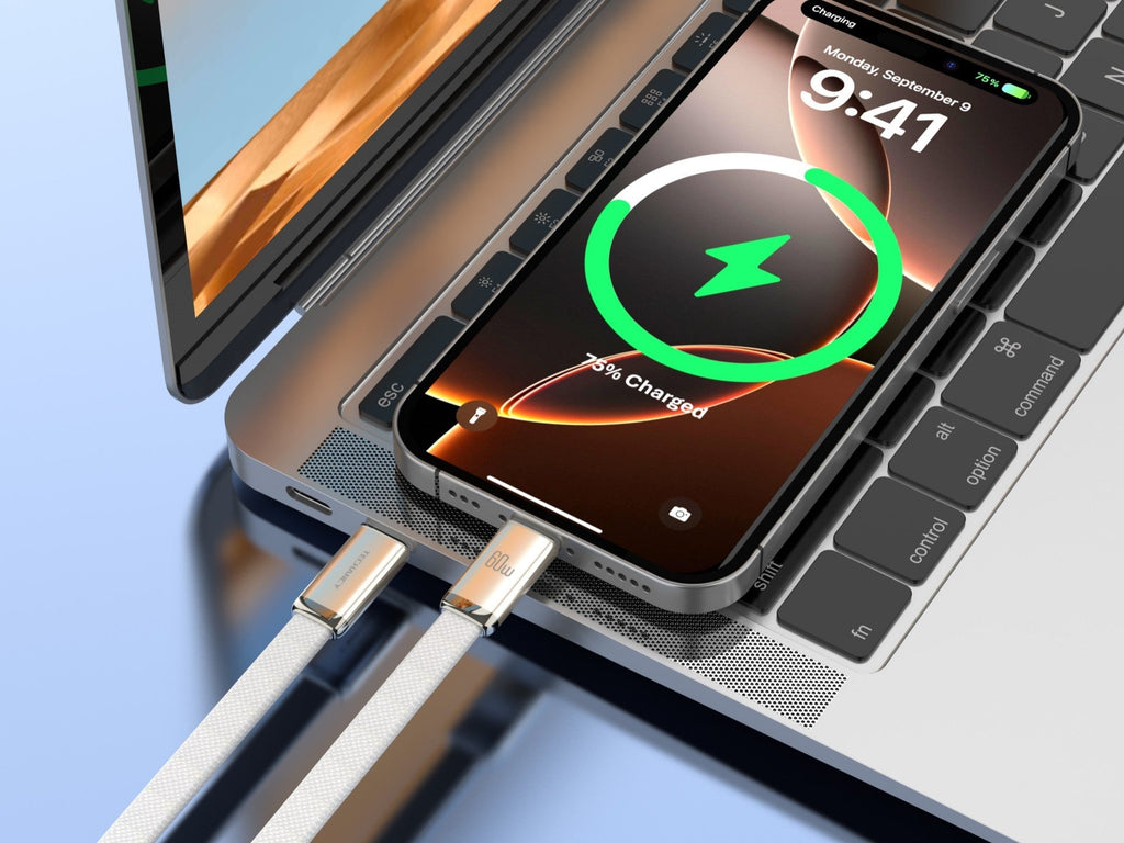 Câble USB-C vers USB-C 1m 60W Tressé Ultrafin – Charge Rapide PD | TECHANCY TB1804
