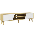 Meuble TV Scandinave 150 cm – 2 Portes, 2 Niches, Passe-Câbles – Pour TV jusqu'à 65"