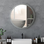 Miroir rond lumineux LED de salle de bain Ø 70 cm mural éclairage interrupteur tactile système antibuée 35W blanc argent