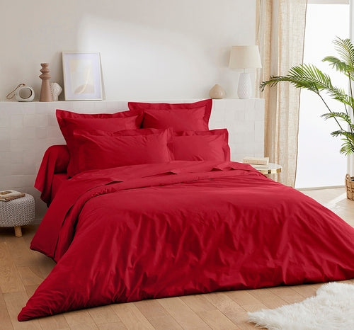 Housse de Couette Percale 100% Coton 80 fils/cm² - 15 Coloris Disponibles