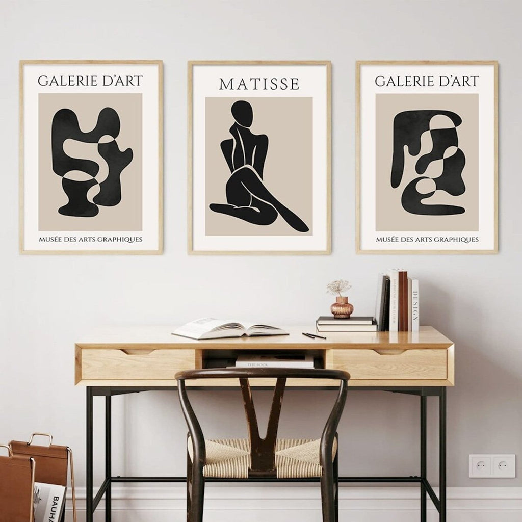 Poster Galerie Kunst Kreis und Körperformen als Deko Print ohne Rahmen