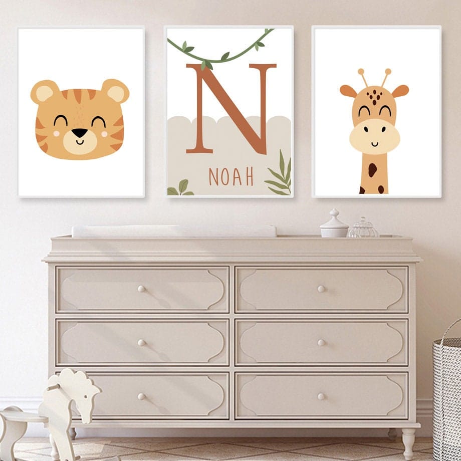 Poster Safari Hakuna Matata Lion Personnalisé – Décoration Chambre Enfant Premium