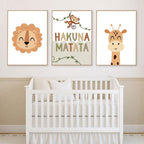 Poster Safari Hakuna Matata Lion Personnalisé – Décoration Chambre Enfant Premium