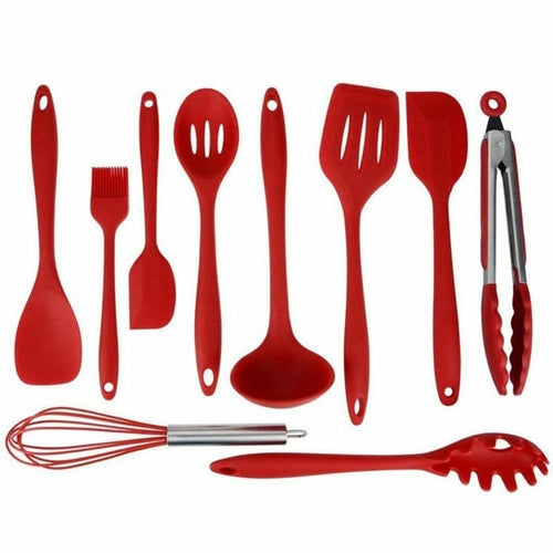 Set 10 Ustensiles de Cuisine en Silicone Antiadhésif