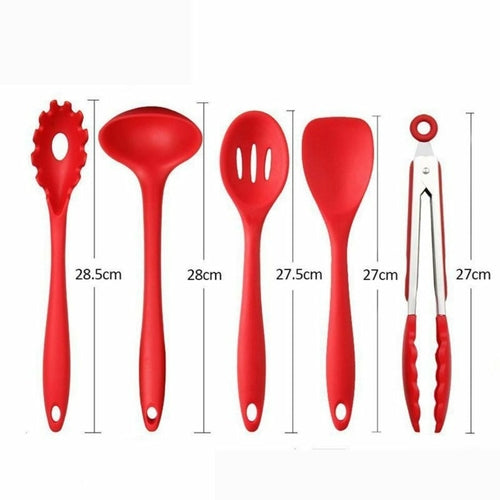 Set 10 Ustensiles de Cuisine en Silicone Antiadhésif