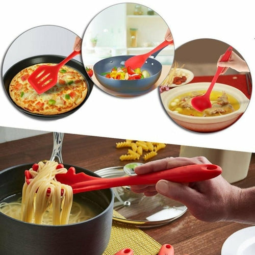 Set 10 Ustensiles de Cuisine en Silicone Antiadhésif