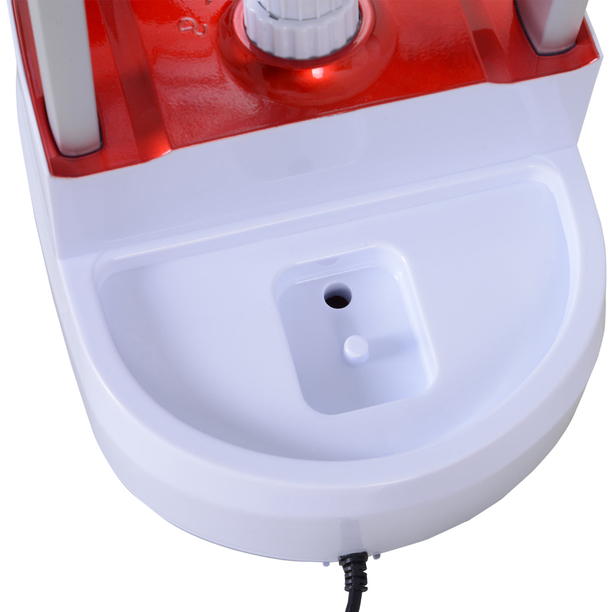Défroisseur vapeur vertical 1950 W 32g/min, réservoir d'eau de 2 litres, tige télescopique, fer vertical autonomie 45min, 11 températures réglables, prêt en 38s, planche et cintre fournis rouge