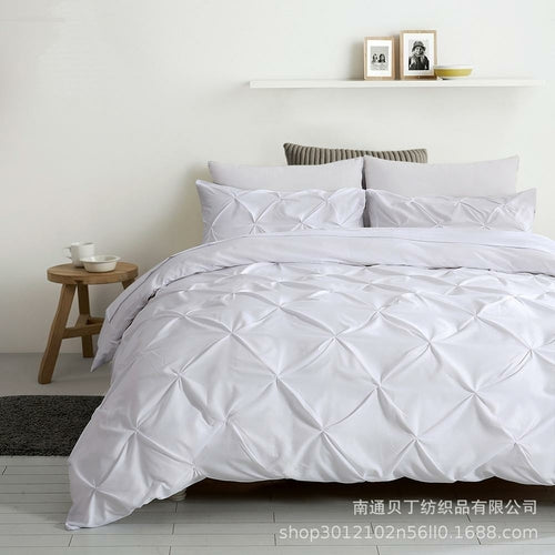 Parure de Lit 3 Pièces Housse de Couette et Taies d'Oreiller Artisanale