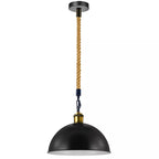 Suspension Luminaire Rétro Métal & Corde de Chanvre - Style Industriel Vintage