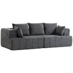 Canapé 3 places en chenille 248 cm, canapé salon moderne, large assise rembourrée, coussins à ressorts, gris