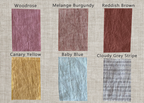 Parure de Lit Lin Naturel Double Face Beige Rayé - Queen