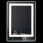 Miroir rond lumineux LED de salle de bain Ø 80 cm mural avec éclairage 3 couleurs interrupteur tactile 46W blanc argent
