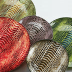 Set de 4 Assiettes à Dessert Motif Serpent 21,5 cm - Céramique Premium