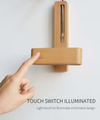 Applique Murale Bois Massif Magnétique – Vase Décoratif & Lampe Tactile Rechargeable