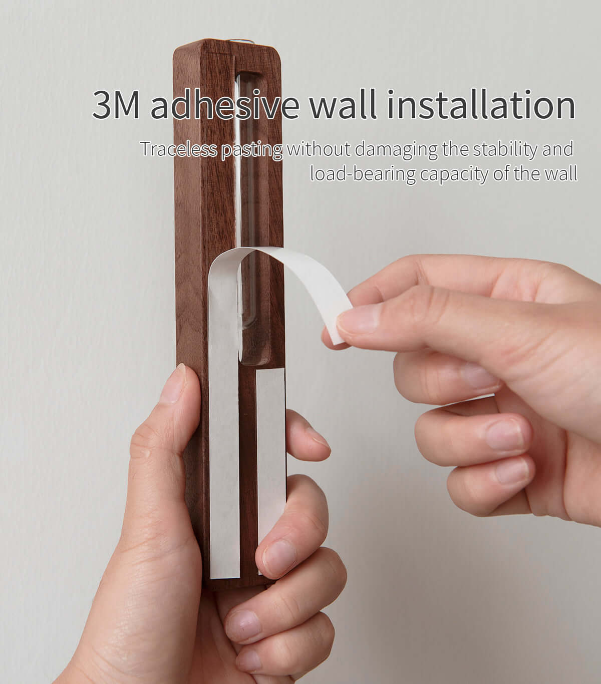 Applique Murale Bois Massif Magnétique – Vase Décoratif & Lampe Tactile Rechargeable