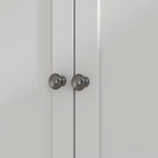 Buffet haut cuisine, armoire de cuisine, 6 portes, 2 tiroirs, plan de travail, étagères réglables, 100x40x180cm, blanc