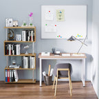 Bureau d'ordinateur  120L x 60l x 76H cm chêne et Blanc Multifonction Grand Plateau Cadre Robuste en métal