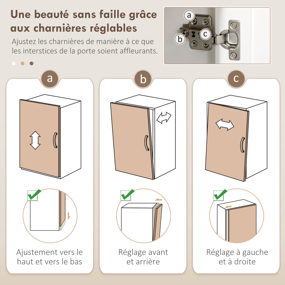 Buffet de cuisine haut 5 portes dont 2 portes vitrées et 1 tiroir, 1 niche centrale - hauteur 180 cm blanc