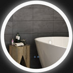 Miroir rond lumineux LED de salle de bain Ø 70 cm mural éclairage interrupteur tactile système antibuée 35W blanc argent