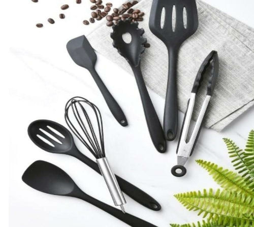 Set 10 Ustensiles de Cuisine en Silicone Antiadhésif