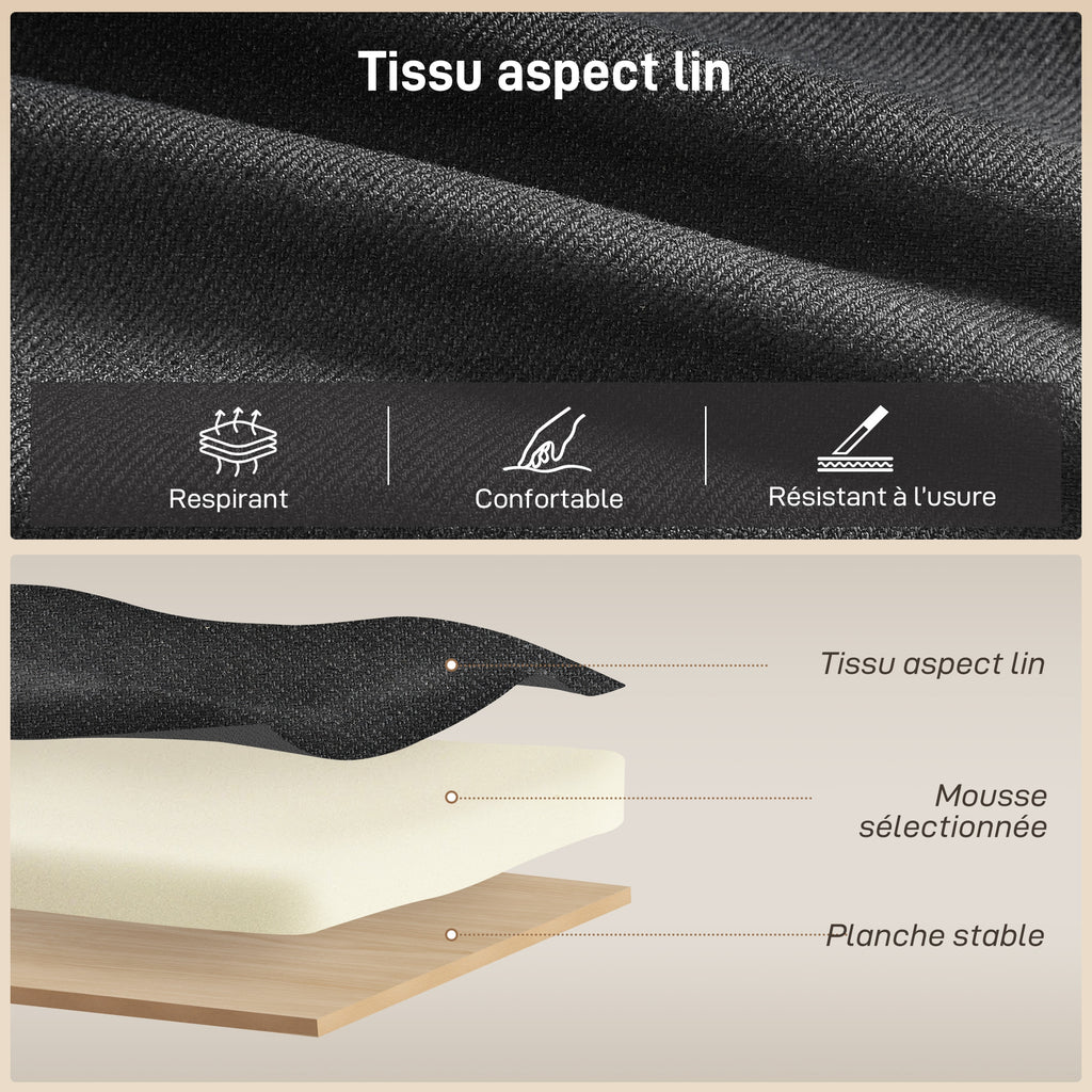 Canapé d'Angle Convertible, Canapé-Lit 3 Places 192 cm avec Méridienne Réversible, Rangement Caché, Gris Anthracite